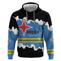 Aruba Dushi Tera Zip Hoodie Coat Of Arms Torn Paper Stylized