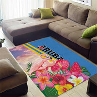 Aruba Flamingo Area Rug Tropical Sunset Vibes