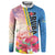 Personalised Aruba Flamingo Button Sweatshirt Tropical Sunset Vibes