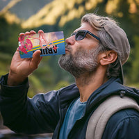 Personalised Aruba Flamingo 4 in 1 Can Cooler Tumbler Tropical Sunset Vibes