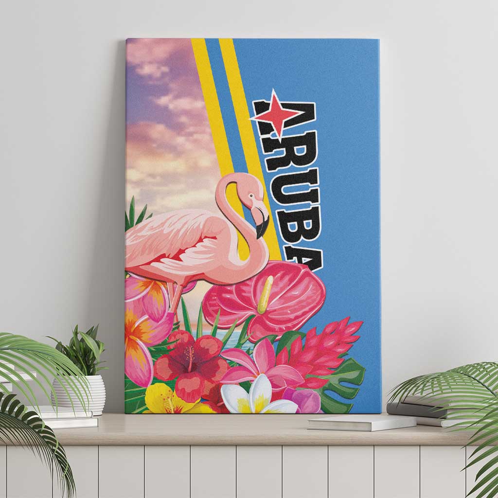 Aruba Flamingo Canvas Wall Art Tropical Sunset Vibes