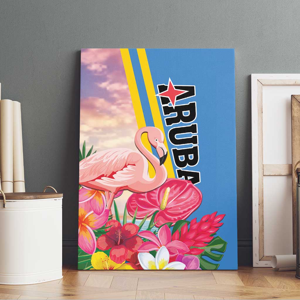 Aruba Flamingo Canvas Wall Art Tropical Sunset Vibes