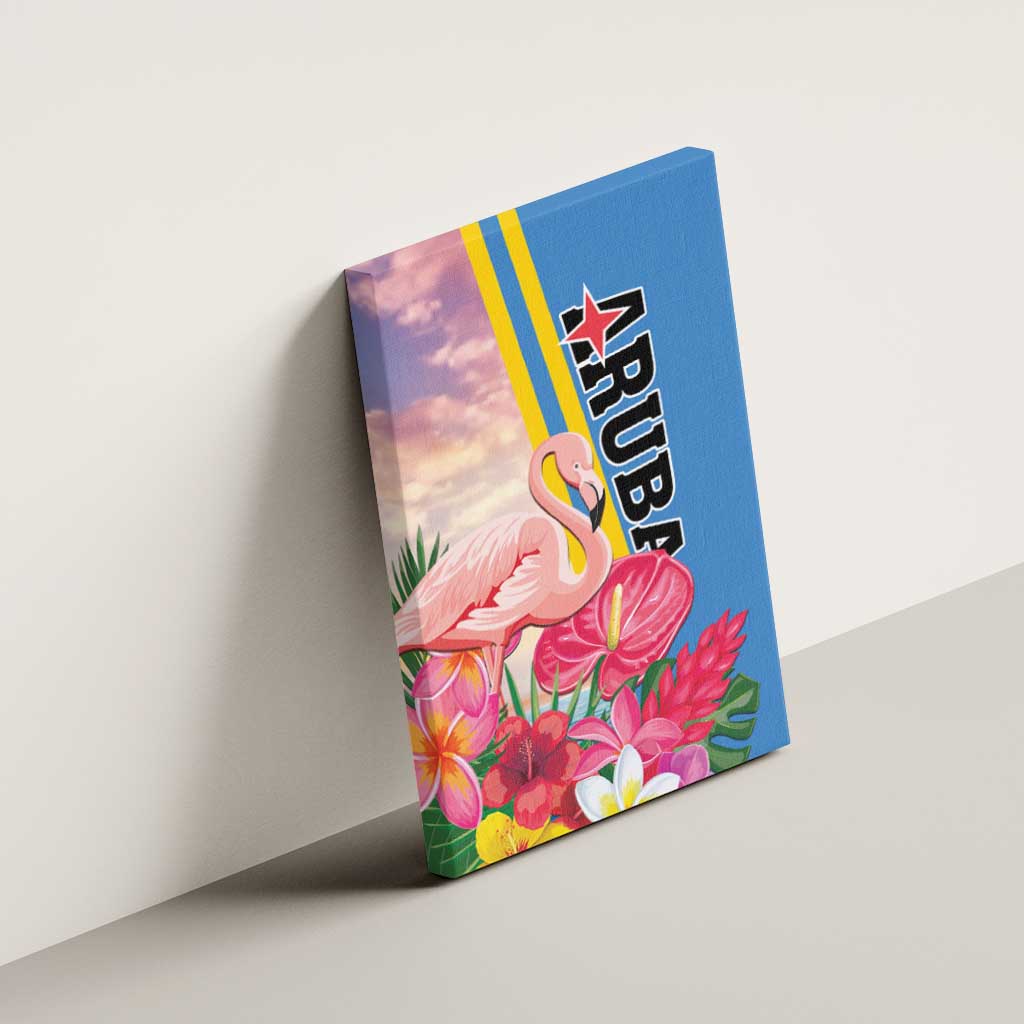 Aruba Flamingo Canvas Wall Art Tropical Sunset Vibes
