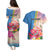 Personalised Aruba Flamingo Couples Matching Puletasi and Hawaiian Shirt Tropical Sunset Vibes