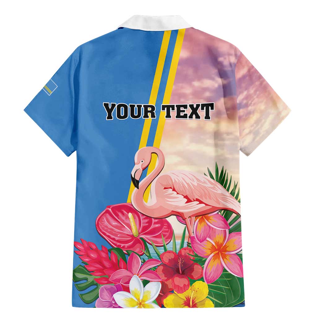 Personalised Aruba Flamingo Family Matching Mermaid Dress and Hawaiian Shirt Tropical Sunset Vibes