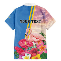 Personalised Aruba Flamingo Family Matching Mermaid Dress and Hawaiian Shirt Tropical Sunset Vibes