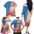 Personalised Aruba Flamingo Family Matching Off The Shoulder Long Sleeve Dress and Hawaiian Shirt Tropical Sunset Vibes