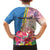 Personalised Aruba Flamingo Family Matching Short Sleeve Bodycon Dress and Hawaiian Shirt Tropical Sunset Vibes