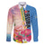Personalised Aruba Flamingo Family Matching Tank Maxi Dress and Hawaiian Shirt Tropical Sunset Vibes