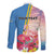 Personalised Aruba Flamingo Family Matching Tank Maxi Dress and Hawaiian Shirt Tropical Sunset Vibes