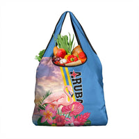 Aruba Flamingo Grocery Bag Tropical Sunset Vibes