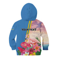 Personalised Aruba Flamingo Kid Hoodie Tropical Sunset Vibes