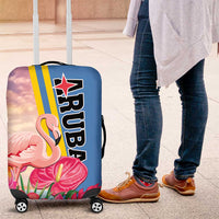 Aruba Flamingo Luggage Cover Tropical Sunset Vibes