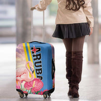 Aruba Flamingo Luggage Cover Tropical Sunset Vibes
