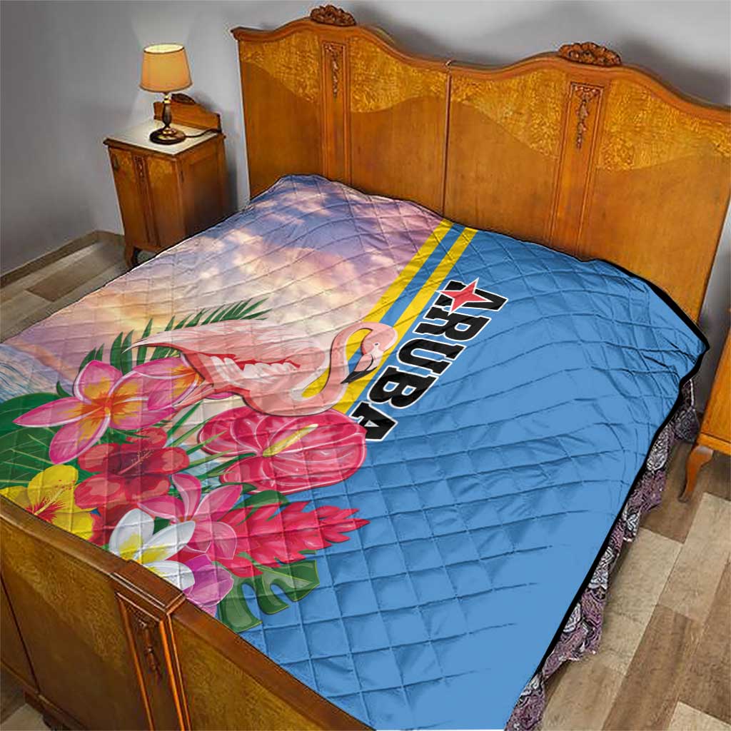Aruba Flamingo Quilt Tropical Sunset Vibes