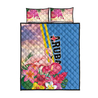 Aruba Flamingo Quilt Bed Set Tropical Sunset Vibes