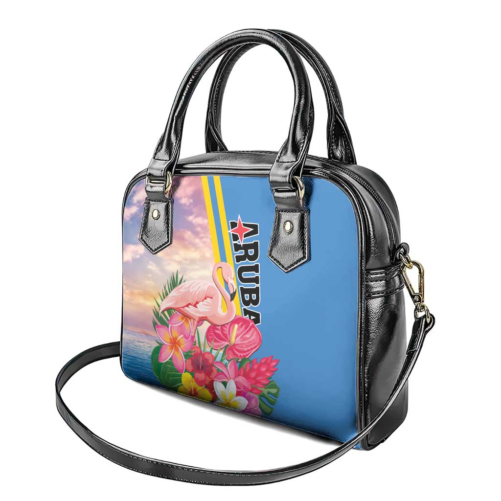 Aruba Flamingo Shoulder Handbag Tropical Sunset Vibes