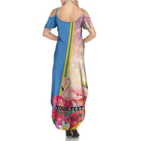 Personalised Aruba Flamingo Summer Maxi Dress Tropical Sunset Vibes