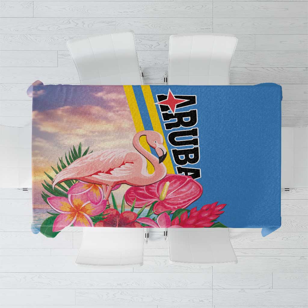 Aruba Flamingo Tablecloth Tropical Sunset Vibes