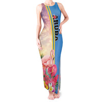 Personalised Aruba Flamingo Tank Maxi Dress Tropical Sunset Vibes