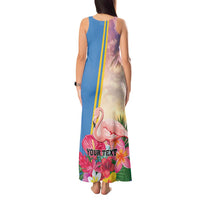 Personalised Aruba Flamingo Tank Maxi Dress Tropical Sunset Vibes