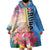 Personalised Aruba Flamingo Wearable Blanket Hoodie Tropical Sunset Vibes