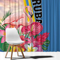 Aruba Flamingo Window Curtain Tropical Sunset Vibes