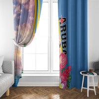 Aruba Flamingo Window Curtain Tropical Sunset Vibes