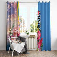 Aruba Flamingo Window Curtain Tropical Sunset Vibes