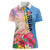 Personalised Aruba Flamingo Women Polo Shirt Tropical Sunset Vibes
