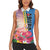 Personalised Aruba Flamingo Women Sleeveless Polo Shirt Tropical Sunset Vibes