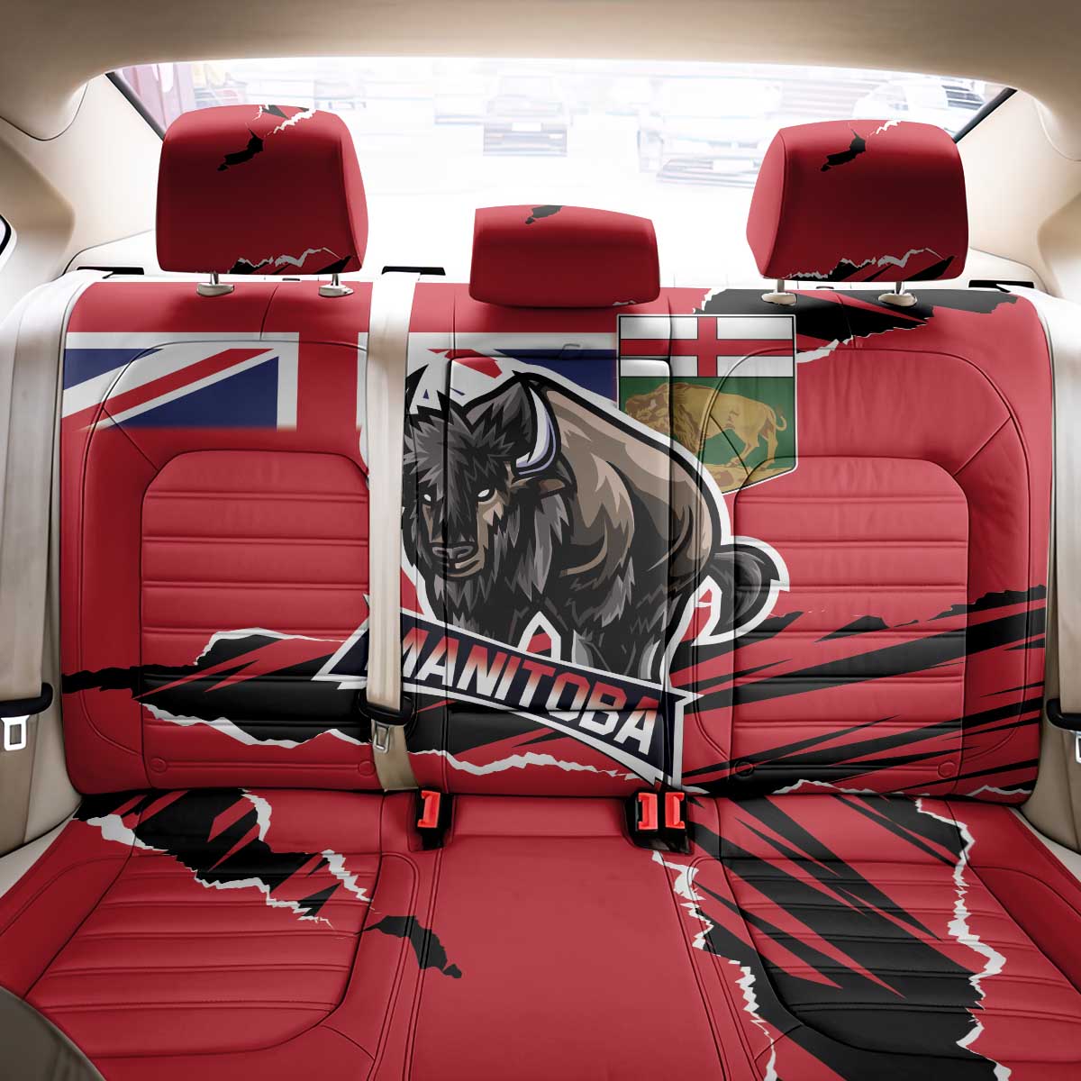 Canada Manitoba Province Bison Back Car Seat Cover Gloriosus et Liber