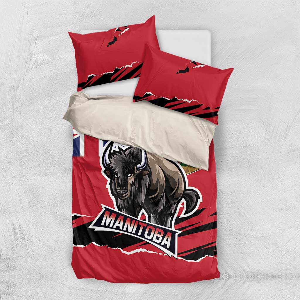 Canada Manitoba Province Bison Bedding Set Gloriosus et Liber