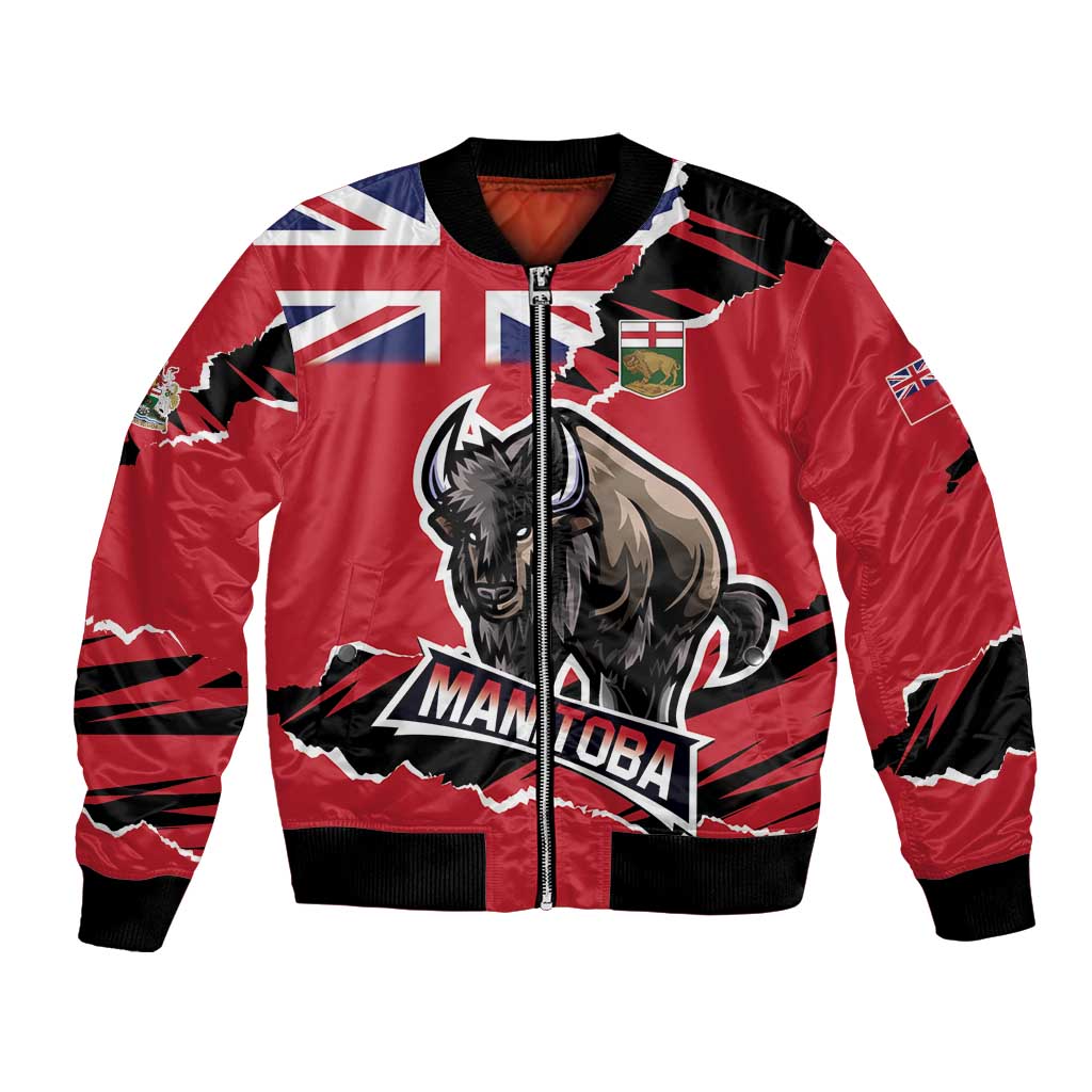 Personalized Canada Manitoba Province Bison Bomber Jacket Gloriosus et Liber