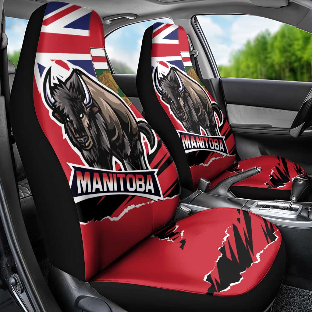 Canada Manitoba Province Bison Car Seat Cover Gloriosus et Liber