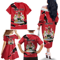 Personalized Canada Manitoba Province Bison Family Matching Off The Shoulder Long Sleeve Dress and Hawaiian Shirt Gloriosus et Liber