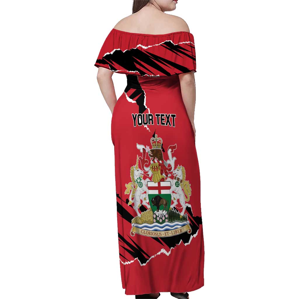 Personalized Canada Manitoba Province Bison Family Matching Off Shoulder Maxi Dress and Hawaiian Shirt Gloriosus et Liber