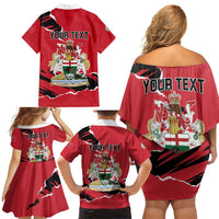 Personalized Canada Manitoba Province Bison Family Matching Off Shoulder Short Dress and Hawaiian Shirt Gloriosus et Liber