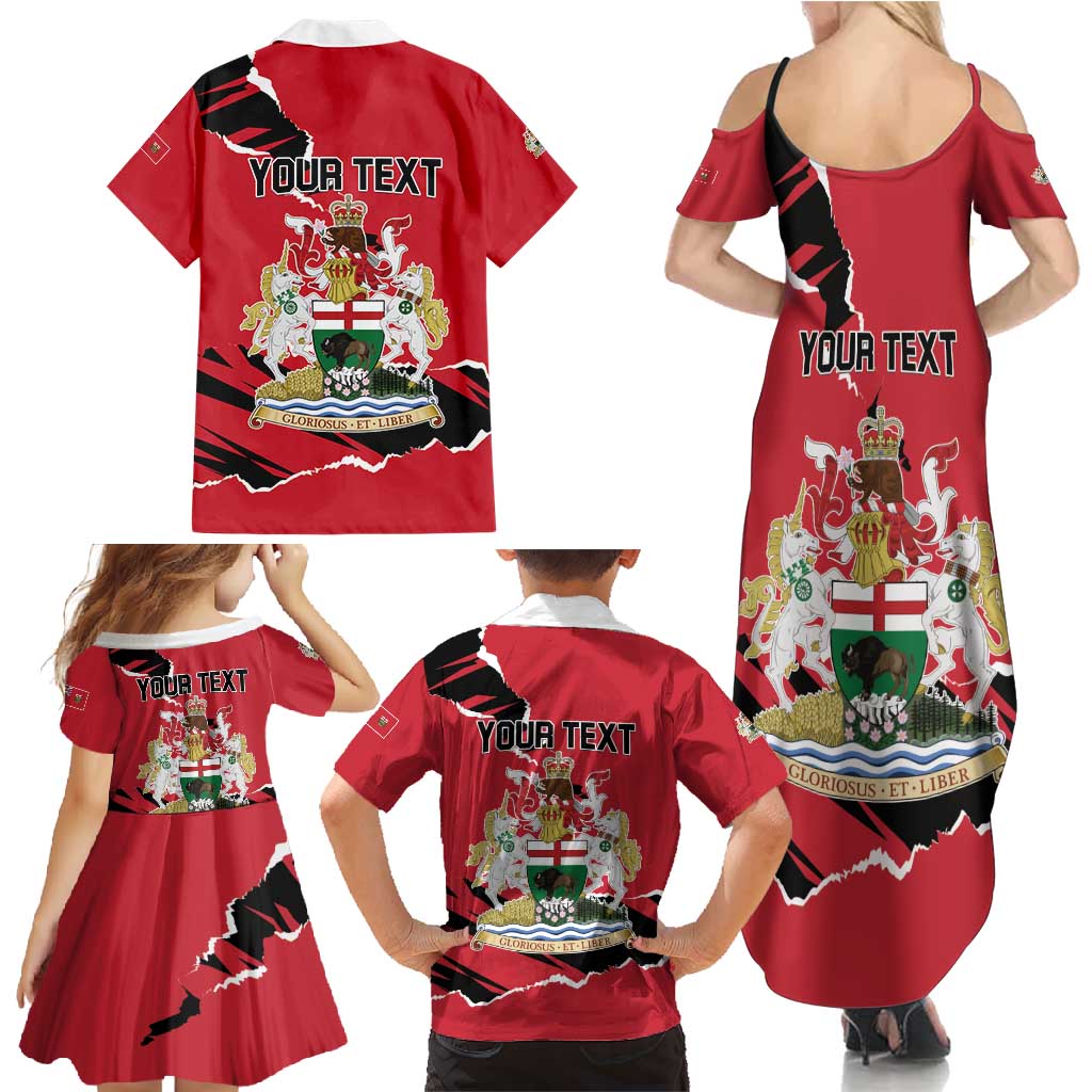 Personalized Canada Manitoba Province Bison Family Matching Summer Maxi Dress and Hawaiian Shirt Gloriosus et Liber
