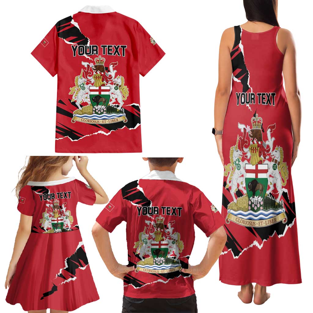 Personalized Canada Manitoba Province Bison Family Matching Tank Maxi Dress and Hawaiian Shirt Gloriosus et Liber