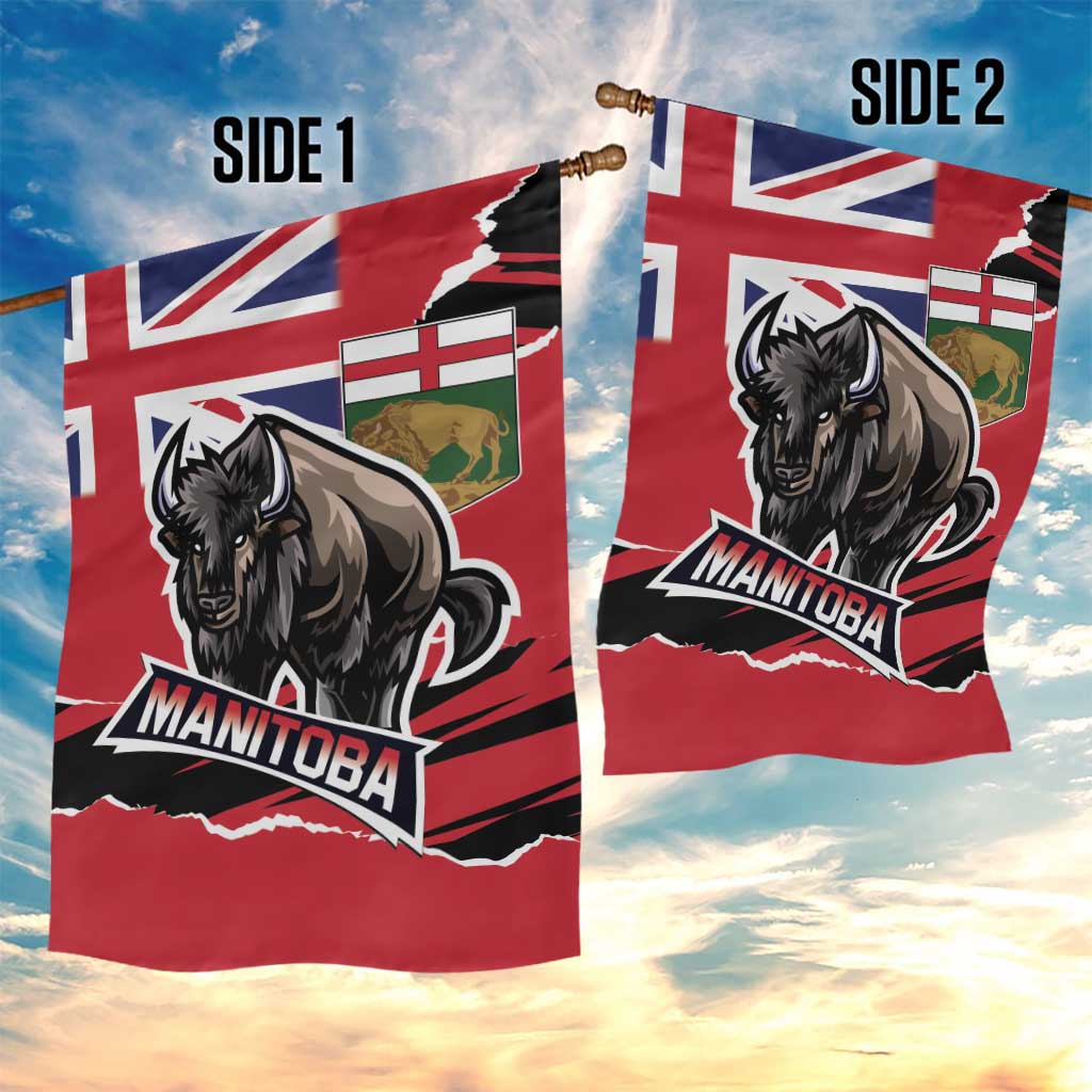 Canada Manitoba Province Bison Garden Flag Gloriosus et Liber