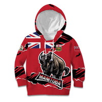 Personalized Canada Manitoba Province Bison Kid Hoodie Gloriosus et Liber