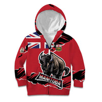Personalized Canada Manitoba Province Bison Kid Hoodie Gloriosus et Liber