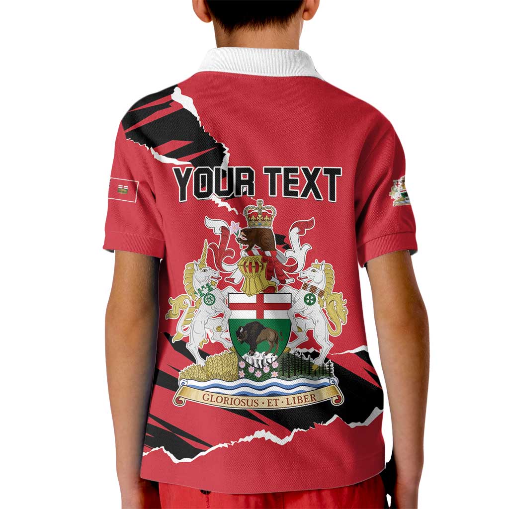 Personalized Canada Manitoba Province Bison Kid Polo Shirt Gloriosus et Liber