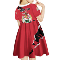 Personalized Canada Manitoba Province Bison Kid Short Sleeve Dress Gloriosus et Liber