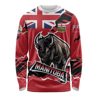 Personalized Canada Manitoba Province Bison Long Sleeve Shirt Gloriosus et Liber