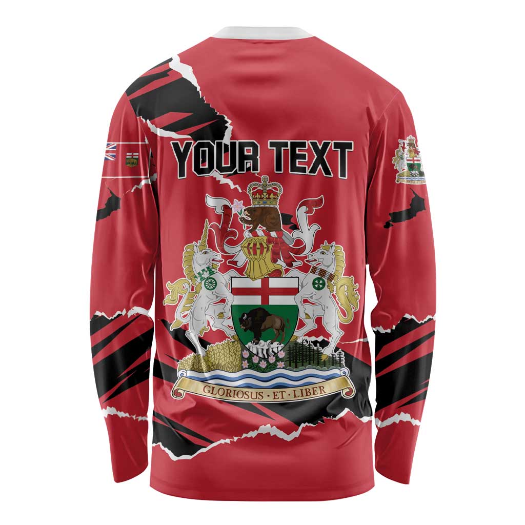 Personalized Canada Manitoba Province Bison Long Sleeve Shirt Gloriosus et Liber