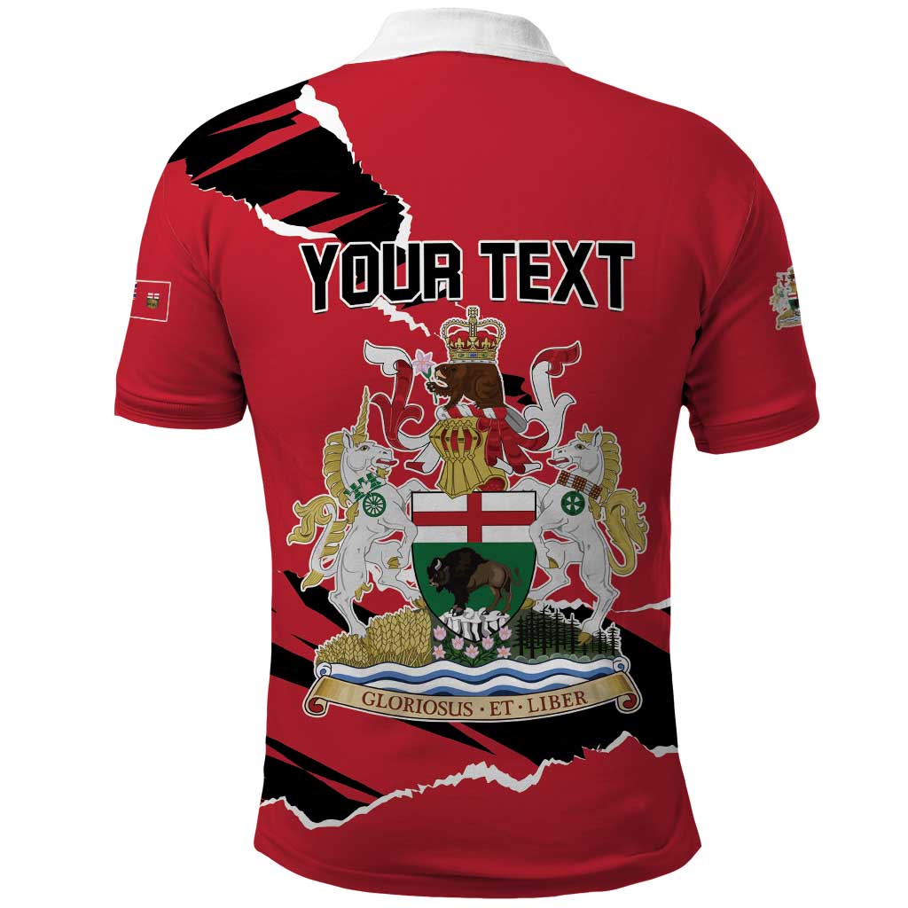 Personalized Canada Manitoba Province Bison Polo Shirt Gloriosus et Liber