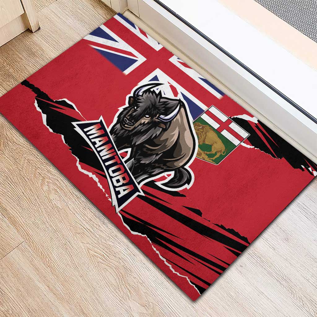 Canada Manitoba Province Bison Rubber Doormat Gloriosus et Liber