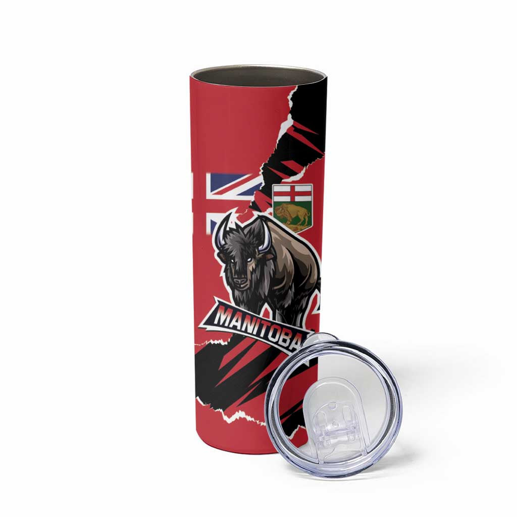 Personalized Canada Manitoba Province Bison Skinny Tumbler Gloriosus et Liber